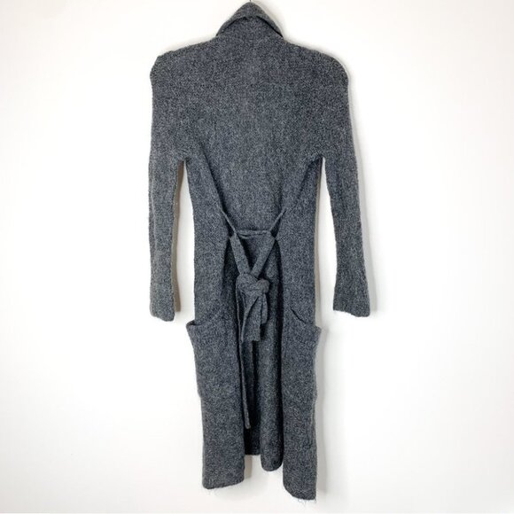 Aritzia Wilfred Long Cardigan Sweater Duster Mohair Wool Blend Belted Gray XXS - Picture 16 of 16